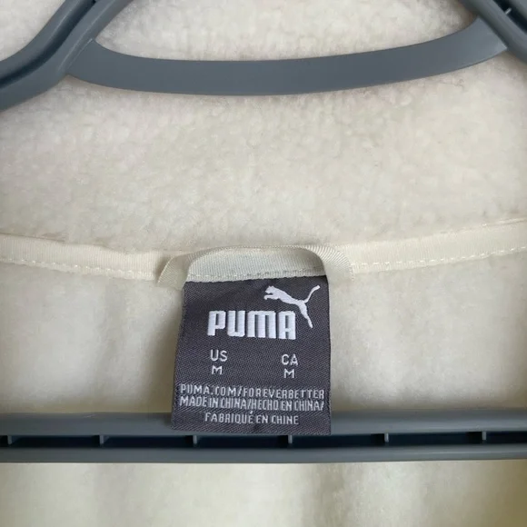 Puma White and Neon Yellow Fleece Jacket - Picture 6 of 7